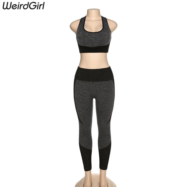 Fitness Tracksuit Vintage elastic with leggings sportswear