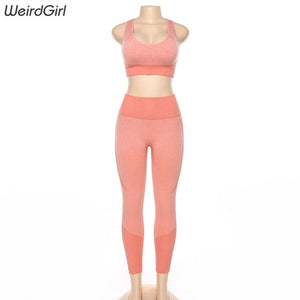 Fitness Tracksuit Vintage elastic with leggings sportswear