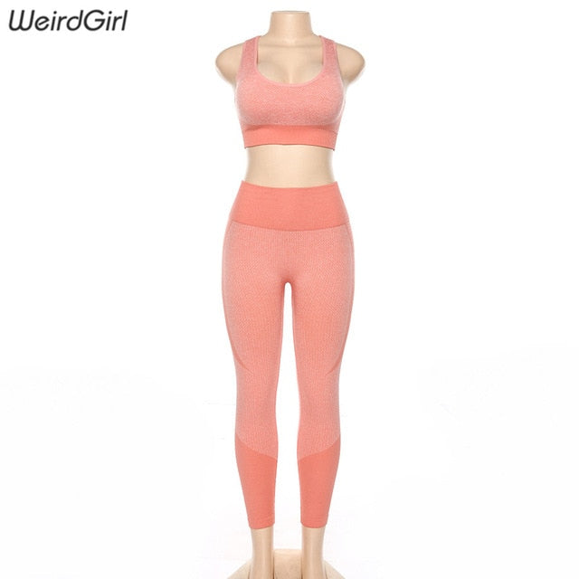 Fitness Tracksuit Vintage elastic with leggings sportswear