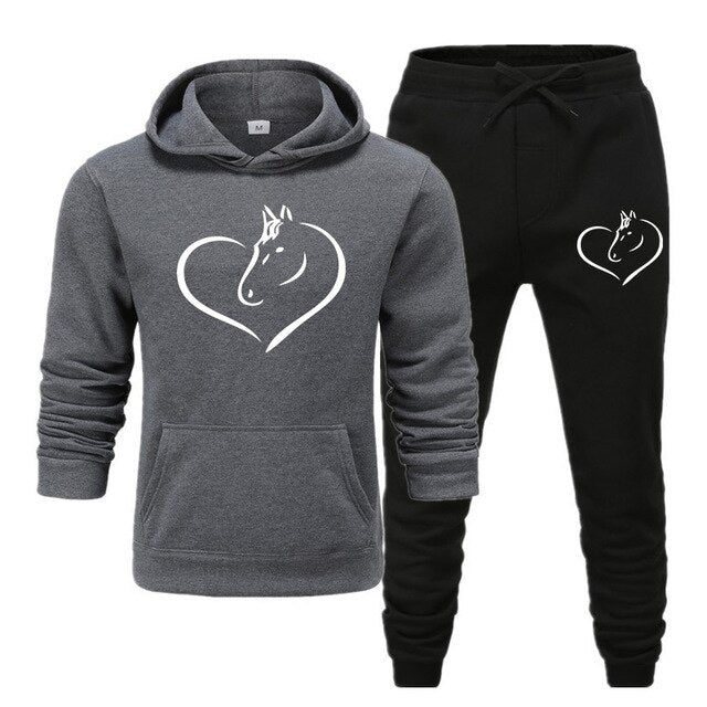Woman Tracksuit with Hoodie Pants Sweatsuit Autumn