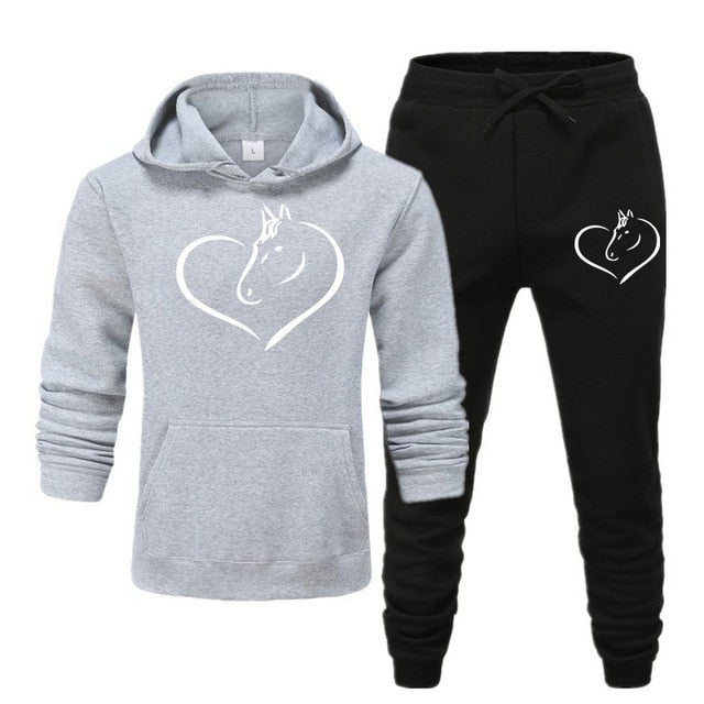 Woman Tracksuit with Hoodie Pants Sweatsuit Autumn