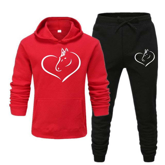 Woman Tracksuit with Hoodie Pants Sweatsuit Autumn