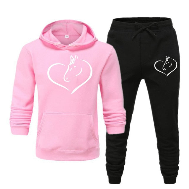 Woman Tracksuit with Hoodie Pants Sweatsuit Autumn